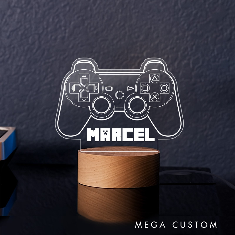 Personalized Retro Controller Gamertag Light Sign Gamer Tag Night Light Streamer Light Sign for Him Geek Gamer Lover Gaming Name Sign Decor
