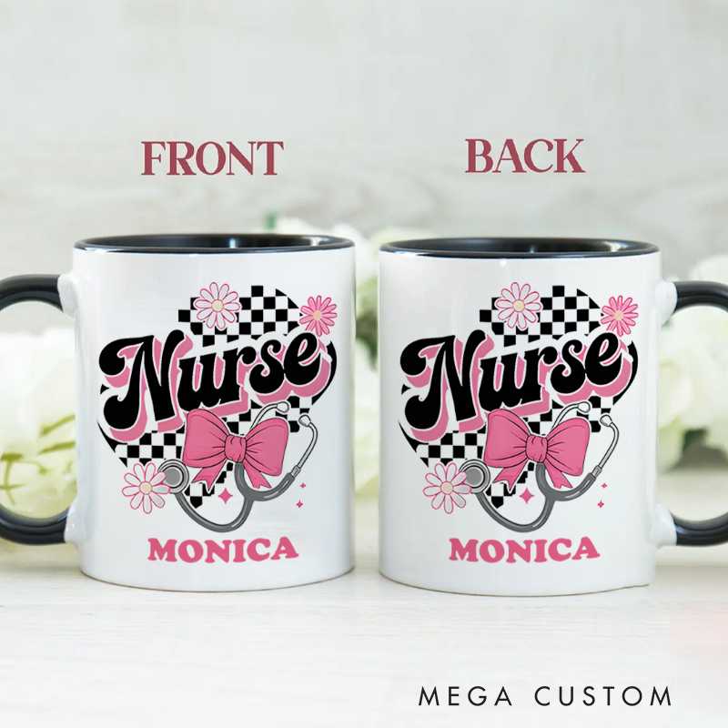 Personalized Nurse Mug Nurse Chic and Caring Design Coffee Mug Gift