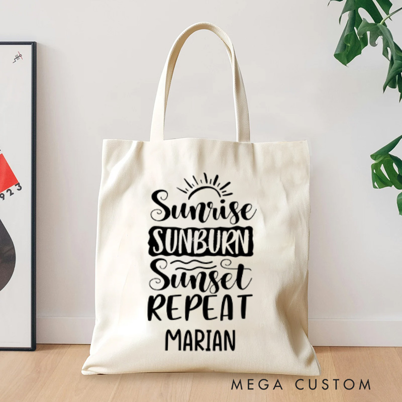 Personalized Summer Vibe Tote Bag Gift for Nature Lovers Bag Camping Hiking Traveling 