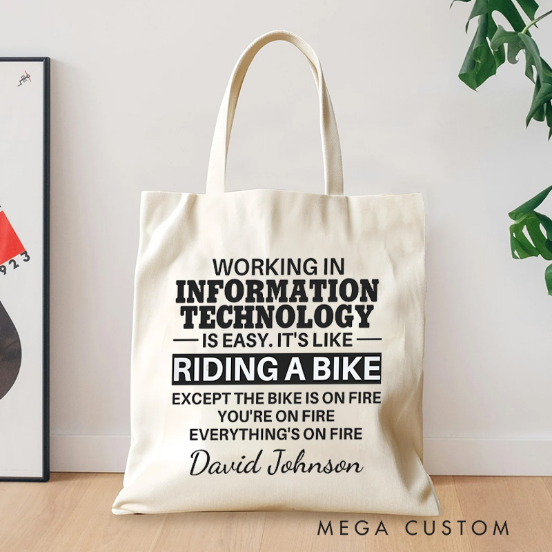 Personalized IT Compute Enthusiasts Tote Bag Technology Programmer Lovers Bag Gift for Geek Nerd