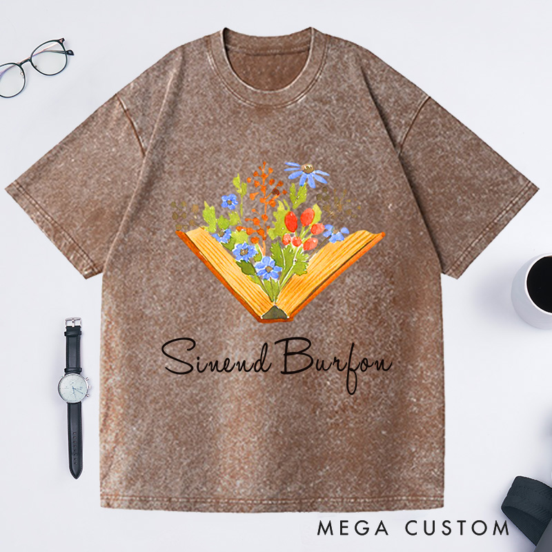 Personalized Reading Washed T-Shirts Book Lover Shirt English Teacher Gift Librarian Shirts Teacher Book Shirt Book Lover Gift Reading Shirt Book Shirt