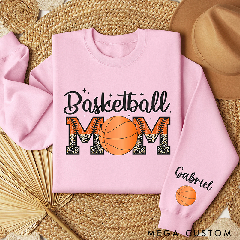 Personalized "Basketball Mom" Sweatshirt with Custom Name and Stylish Design