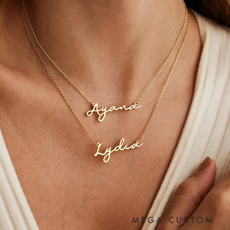Personalized Dainty Minimalist Name Necklace 18K Gold Plated Name Necklace