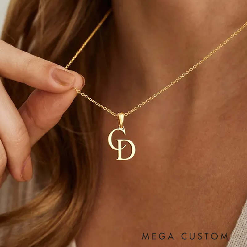 Personalized  Initial Necklace Two Letter Necklace Anniversary Gift Birthday Gift for Her