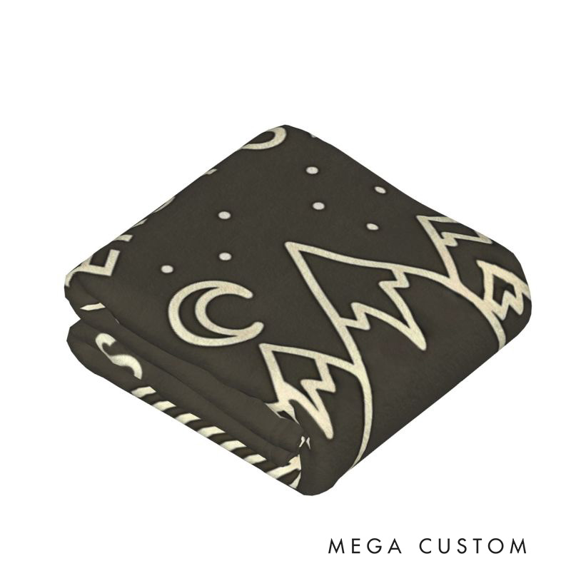 Personalized Husband and Wife Throw Blanket Gift for Couple Camping Hiking Lovers