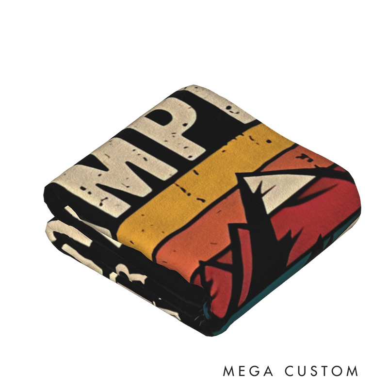 Personalized Funny Camping Throw Blanket Outdoor Adventure Blanket Gift for Travel Hiking Lovers