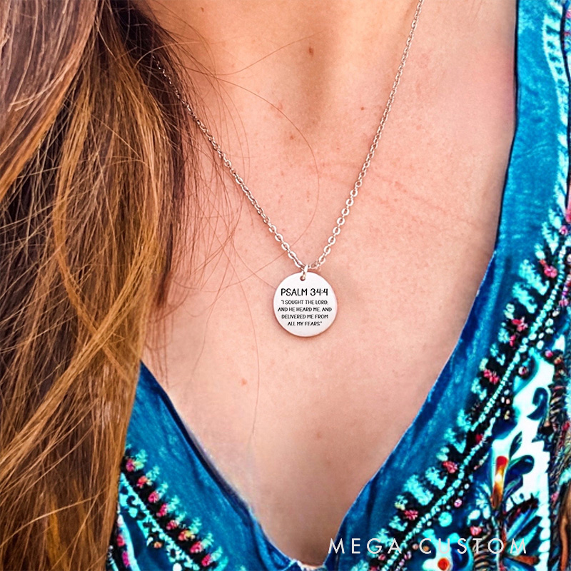 Personalized Bible Verse Necklace Faith Necklace Dainty Necklace Christian Jewelry Religious Gift Christian Gift for Her