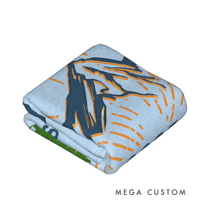 Personalized Outdoor Adventure Throw Blanket Camping Blanket Gift for Travel Hiking Lovers