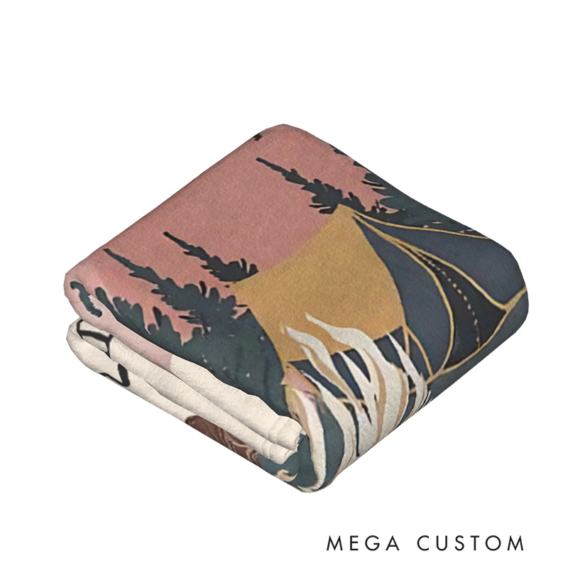 Personalized Outdoorsy Couple Throw Blanket Nature Adventure Lovers Blanket Gift for Hiking Lovers