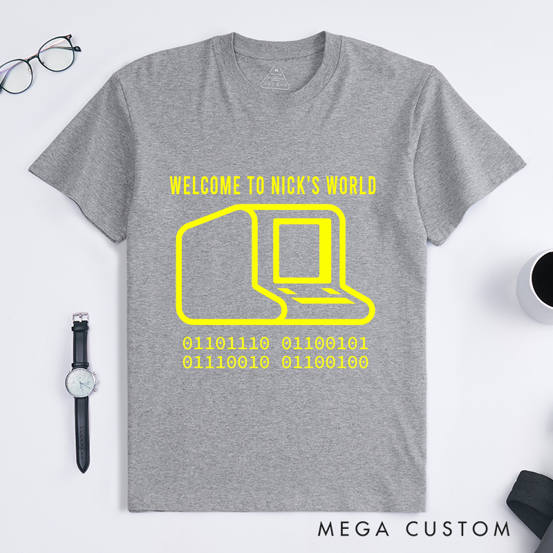 Personalized Binary Nostalgia T-Shirt Programming Computer Shirts Software Developer Shirt Gift for Geek Nerd Technology Lover