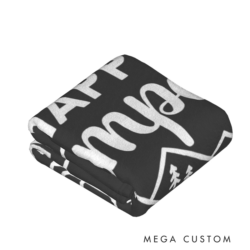 Personalized Happy Campers Throw Blanket Adventures Family Blanket Gift for Hiking Lovers