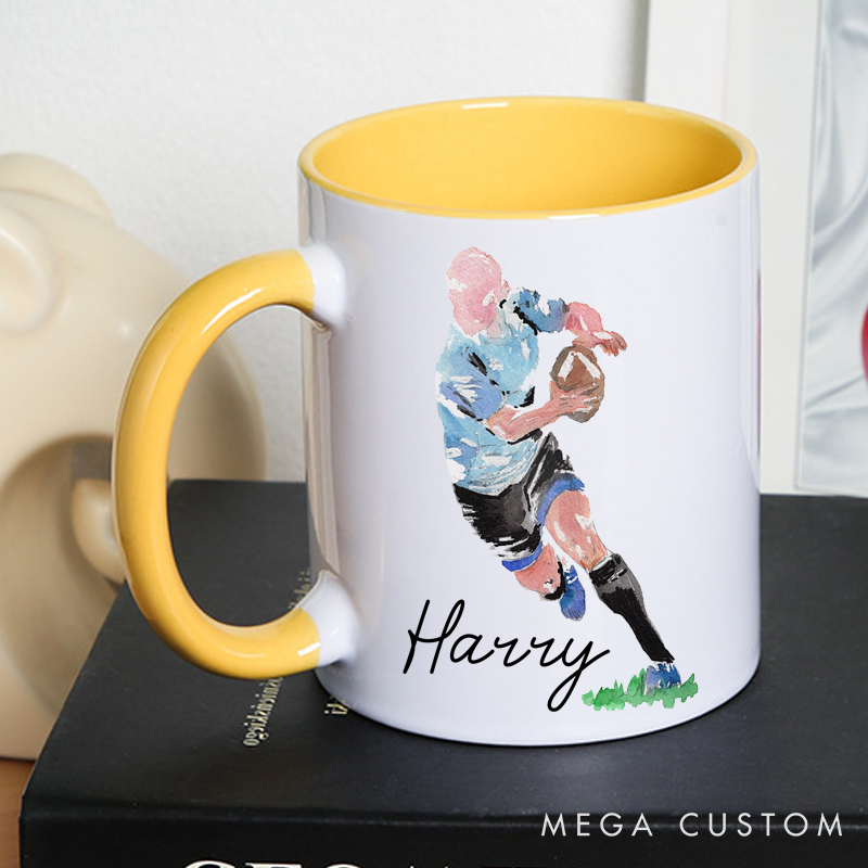 [Copy]Personalized Rugby Mug with Custom Name for Athletes and Fans