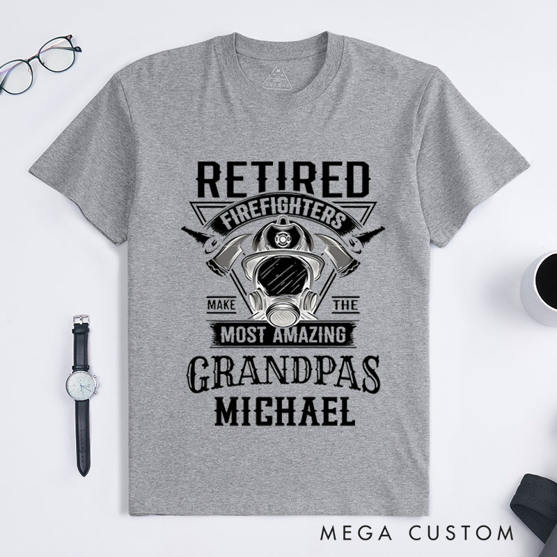Personalized Firefighter T-Shirts Amazing Grandpa Firefighter Fashion Design T-Shirts