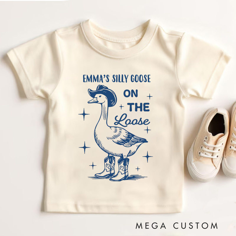 Personalized Silly Goose On The Loose Toddler Shirt Funny Silly Goose Kids Shirt 