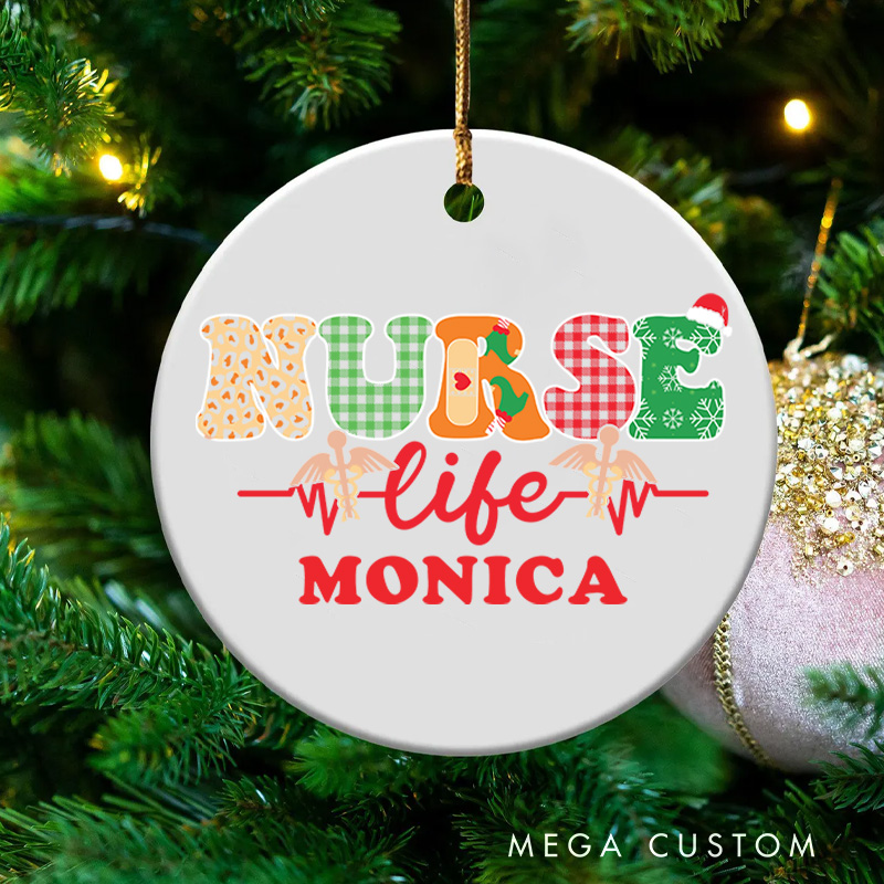 Personalized Nurse Christmas Ornament Nurse Life Design Christmas Ornament New Nurse Gift Funny Nursing Gifts