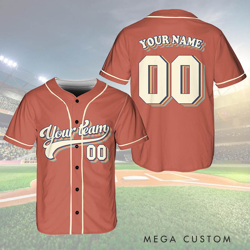 Personalized Vintage Team Name And Number Baseball Jersey