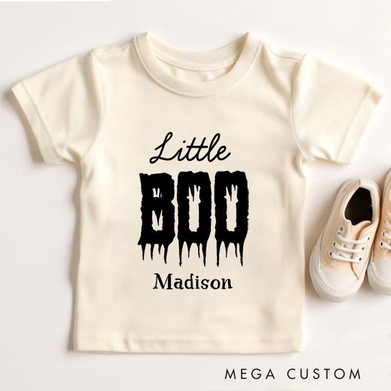 Personalized Little Boo Halloween Shirt for Kids Perfect for Creating a Fun and Spooky Look for Trick or Treating Kids T-Shirt