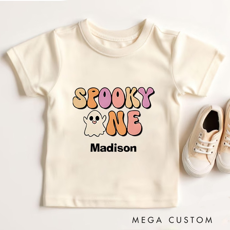 Personalized Spooky One Halloween Shirt for Kids Perfect for Celebrating First Halloween Memories and Seasonal Fun Kids T-Shirt