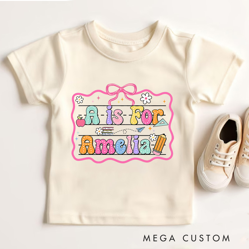 Personalized Back to School Kids T-Shirt Cute Kindergarten Shirt First Day Of School T-Shirt School Toddler Gift