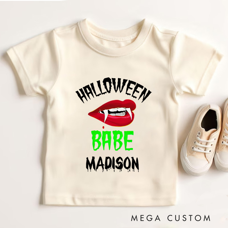 Personalized Halloween Babe Shirt for Kids Perfect for Adding a Stylish and Fun Touch to Halloween Celebrations Kids T-Shirt