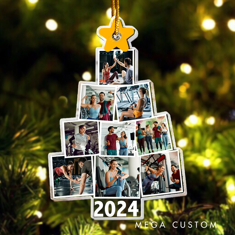 Personalized Christmas Ornament Gift with Fitness Photo Christmas Tree for Fitness Enthusiasts Bodybuilders and Gym Lovers
