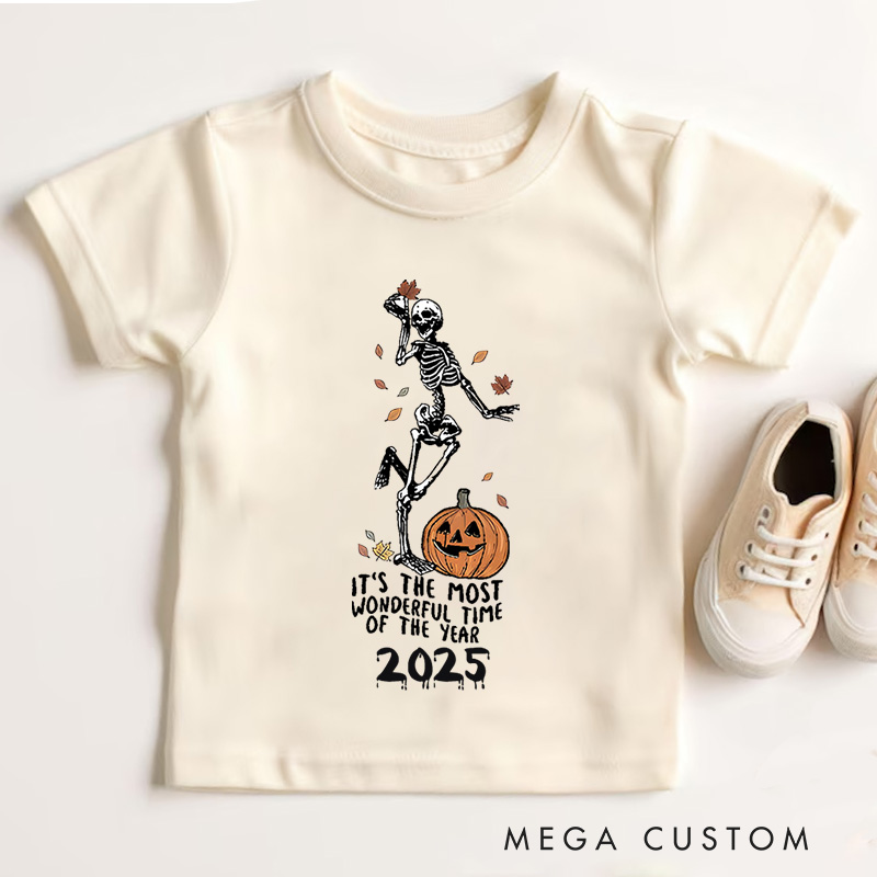 Personalized Most Wonderful Time of the Year Halloween Shirt for Kids Perfect for Celebrating Festive Moments Kids T-Shirt
