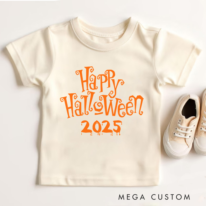 Personalized Happy Halloween Shirt for Kids Perfect for Adding a Cheerful and Festive Touch to Halloween Celebrations Kids T-Shirt