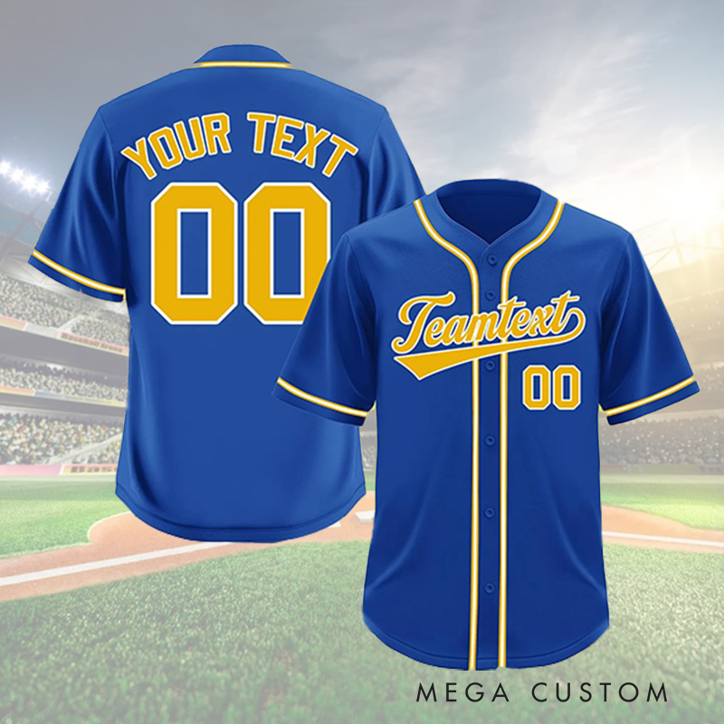  Personalized Athletic Baseball Jersey with Customizable Text and Number  