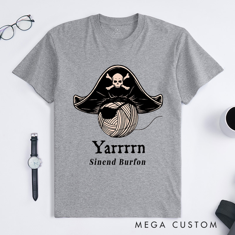 Personalized Yarn Knitting Classic T-Shirts Knit Shirts Crafty Shirts Knitter T-Shirt Custom Tee