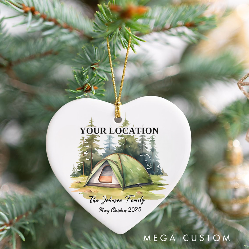 Personalized Family Camping Christmas Ornament Nature Outdoor Enthusiasts Christmas Ornament Gift for Hiking