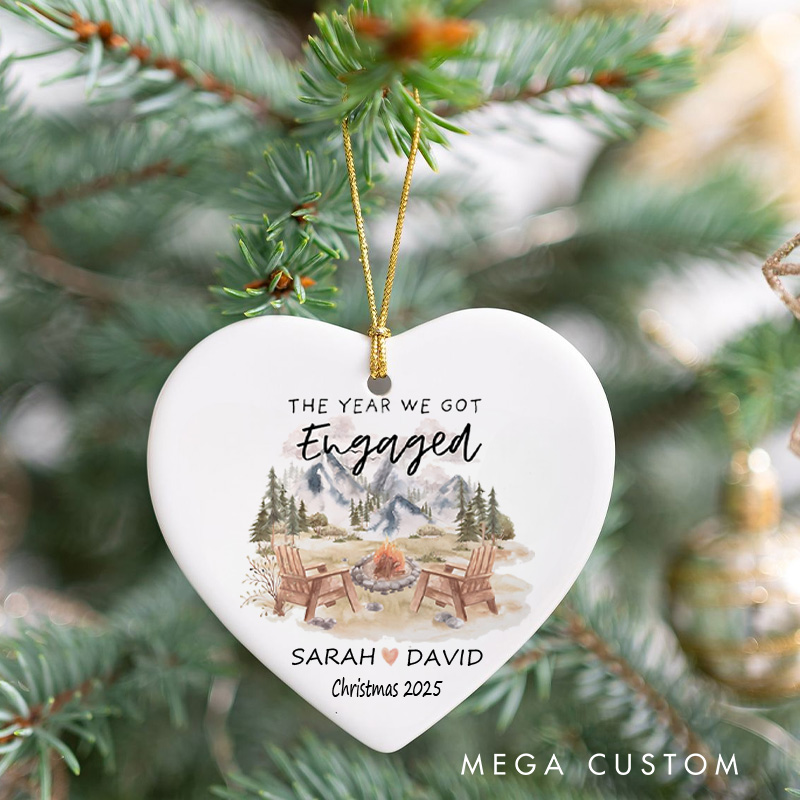 Personalized Romantic Outdoor Memory Christmas Ornament Couple Camping Christmas Ornament Gift for Hiking