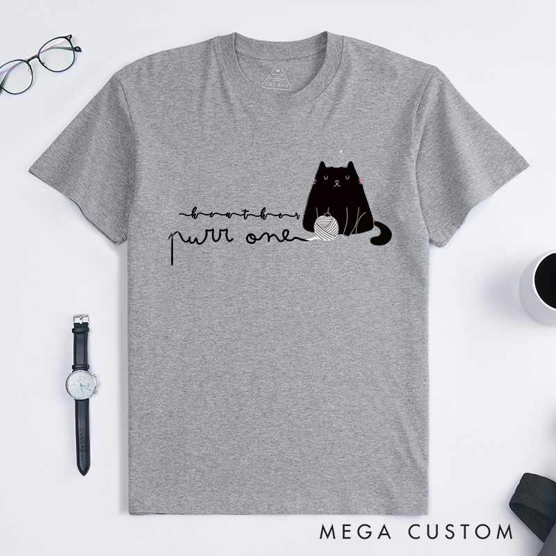 Personalized Knit Classic T-Shirts Knitting Shirt Cat Lover Gift Knitter Tee Custom GiftS