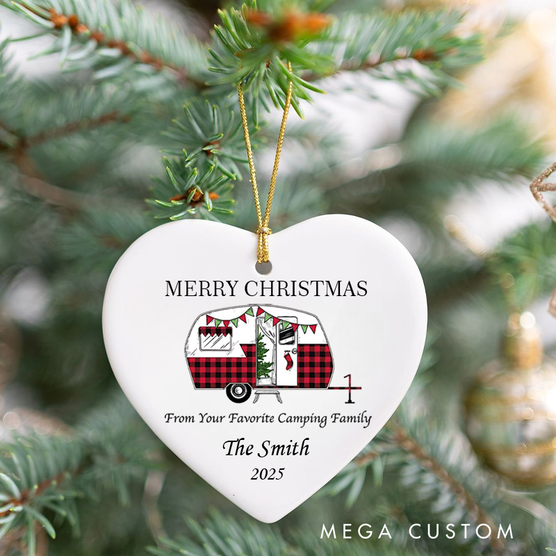 Personalized Outdoor Campers Christmas Ornament Family Camping Christmas Ornament Gift for Traveling Hiking