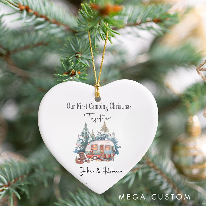 Personalized Our First Camping Christmas Together Christmas Ornament Couple Camping Christmas Ornament Gift for Traveling Hiking