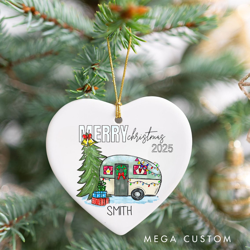 Personalized Camping Lover Christmas Ornament Outdoor Camper Christmas Ornament Gift for Hiking Traveling