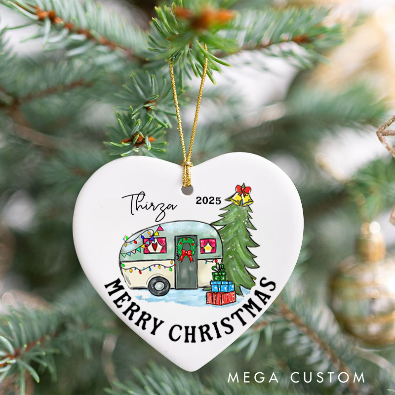 Personalized Camper Christmas Ornament Outdoor Camping Life Christmas Ornament Gift for Hiking Traveling