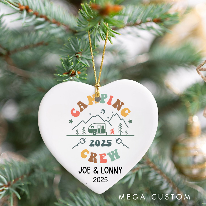 Personalized Camping Crew Christmas Ornament Outdoor Camping Life Christmas Ornament Gift for Hiking Traveling