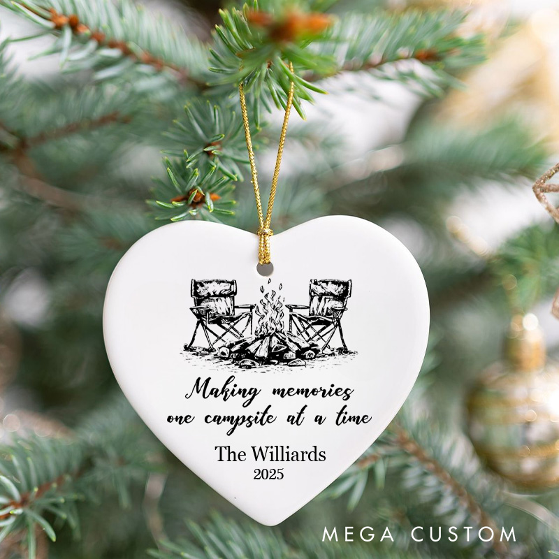 Personalized Outdoor Campfire Christmas Ornament Making Memories One Trail at a Time Christmas Ornament Gift for Hiking