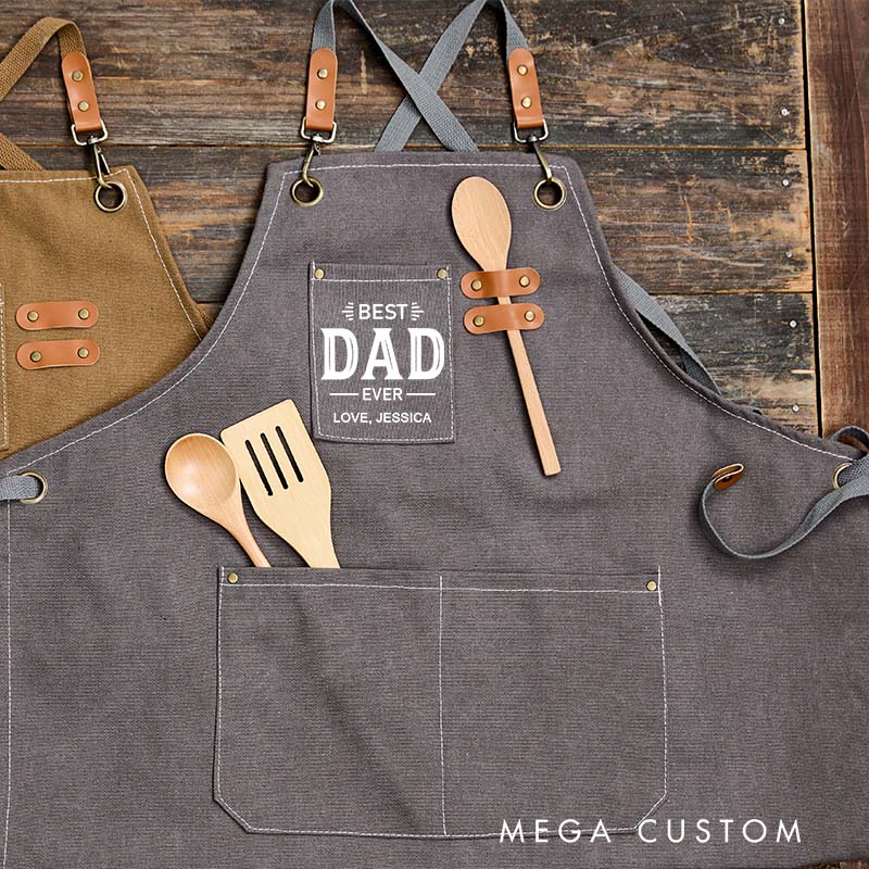 Personalized Apron for Dad Best Dad Ever Perfect Housewarming or Father’s Day Gift for Cooking Grilling Baking Gift for Dad