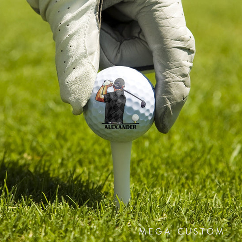 Personalized Golf Ball Featuring Custom Golf Artwork and Inspiring Text  