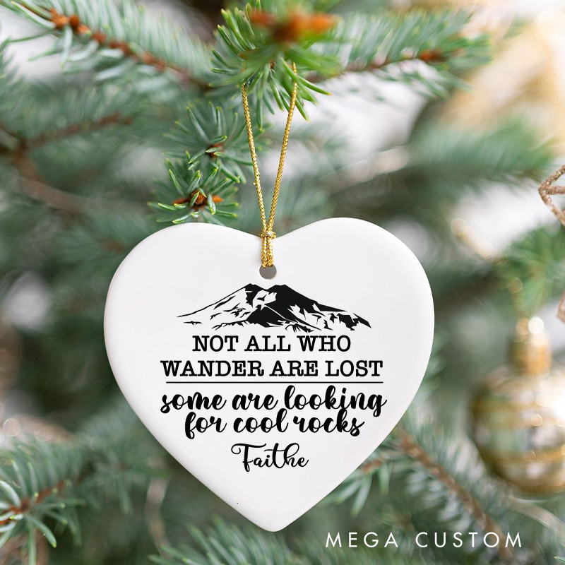 Personalized Not All Who Wander are Lost Christmas Ornament Outdoor Adventure Lover Christmas Ornament Gift for Hiking