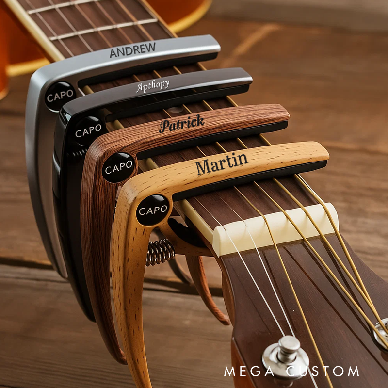 Personalized Guitar Capo Custom Text Engraving and Guitarist Gift
