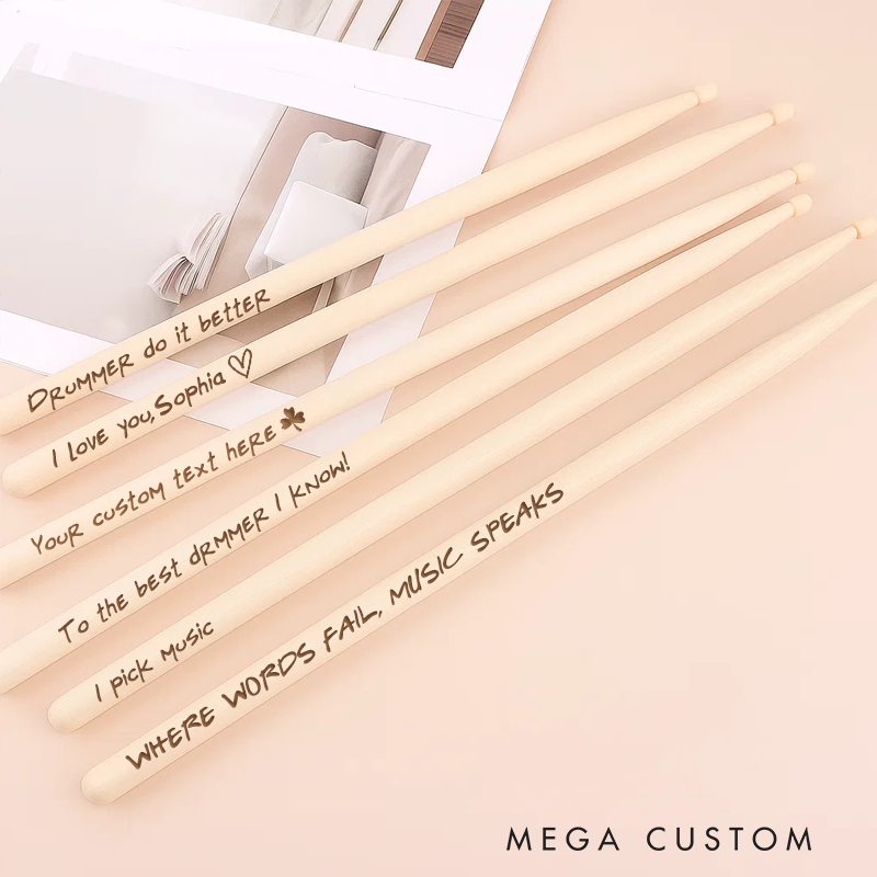 Personalized Drumsticks and Custom Engraved Pair of Drum Sticks and Marching Band Drummer