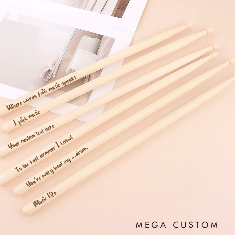 Personalized Drumsticks and 1 Pair of Engraved Drum Sticks and Gift for Drummer