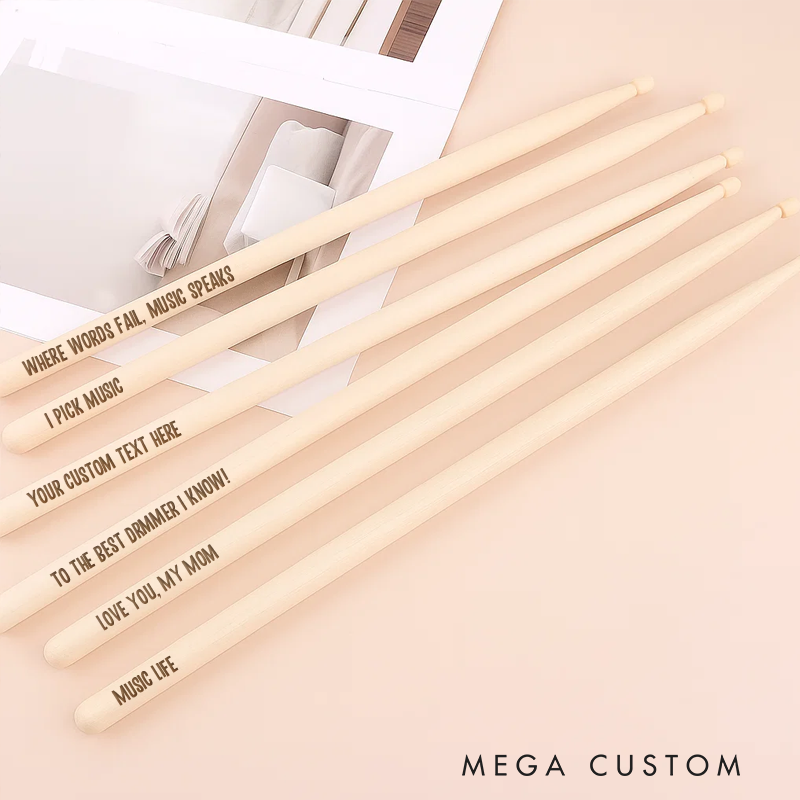 Personalized Drumsticks and Drum Accessories and Engraved Pair of Drumsticks