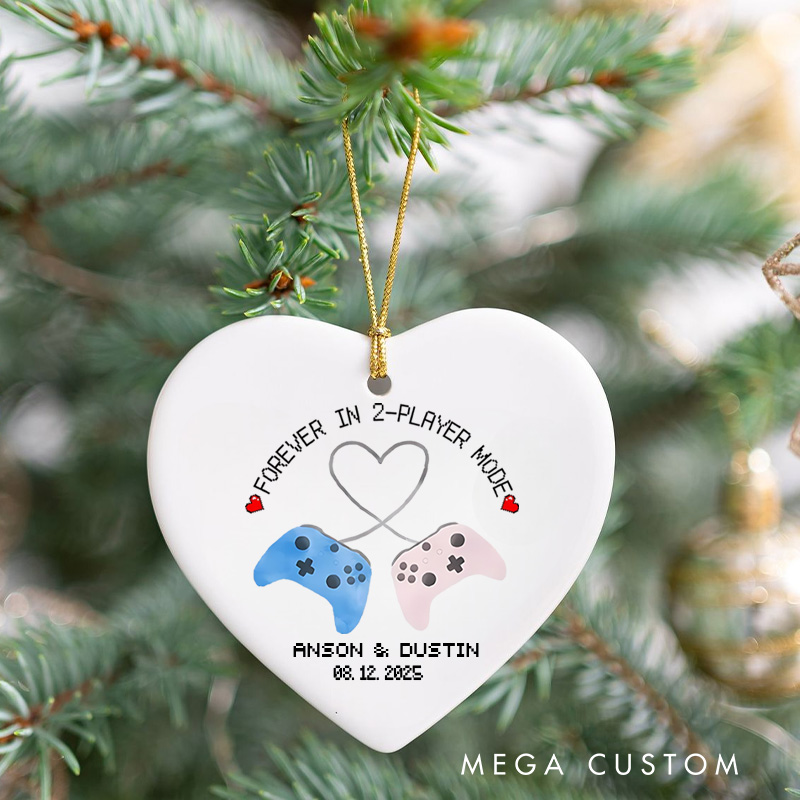 Personalized Forever in 2 Player Mode Christmas Ornament Gamer Lover Christmas Ornament Gift for Geek