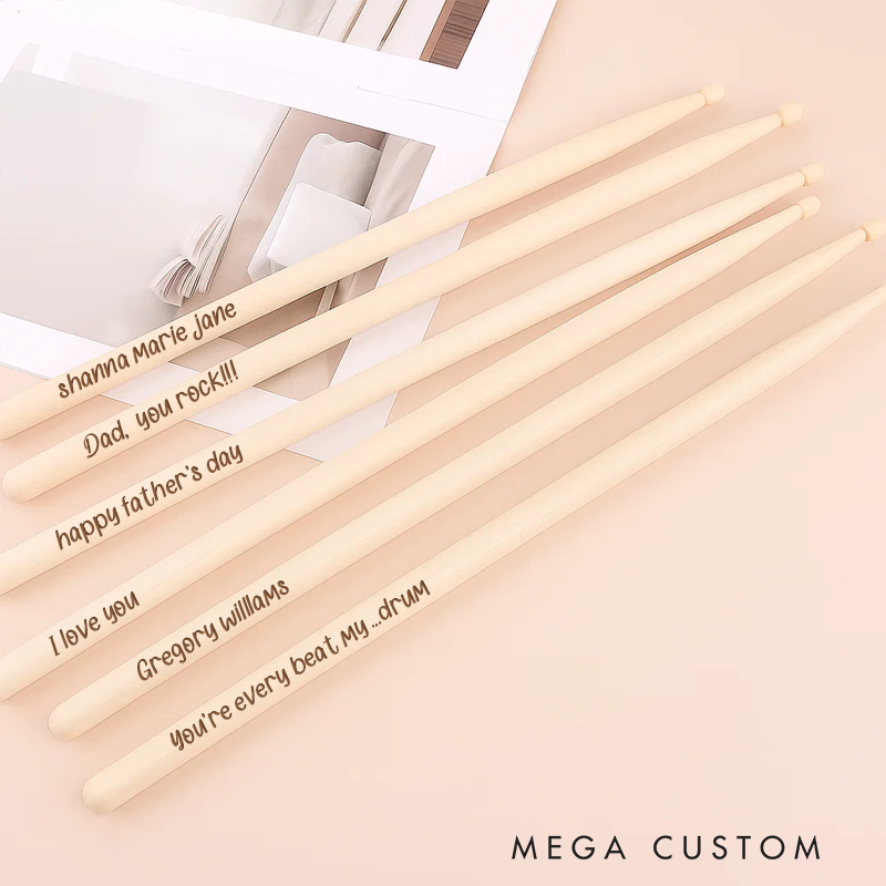 Personalized Drumsticks and Custom Engraved Pair of Drum Sticks and Marching Band Drummer