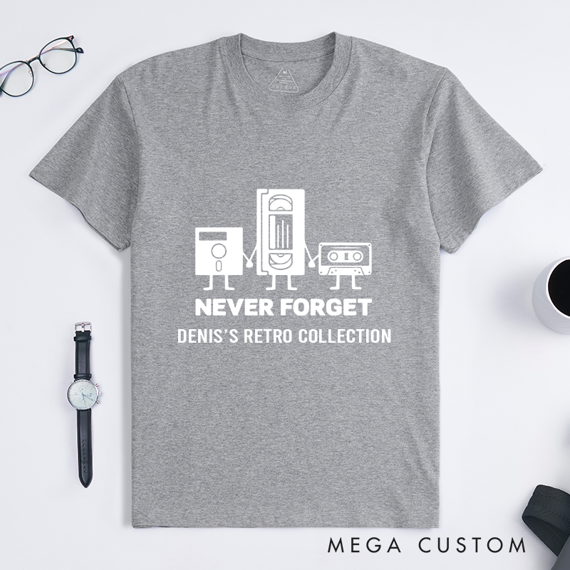 Personalized Never Forget T-Shirt Retro Technology Programmer Shirt Gift for Geek Nerd