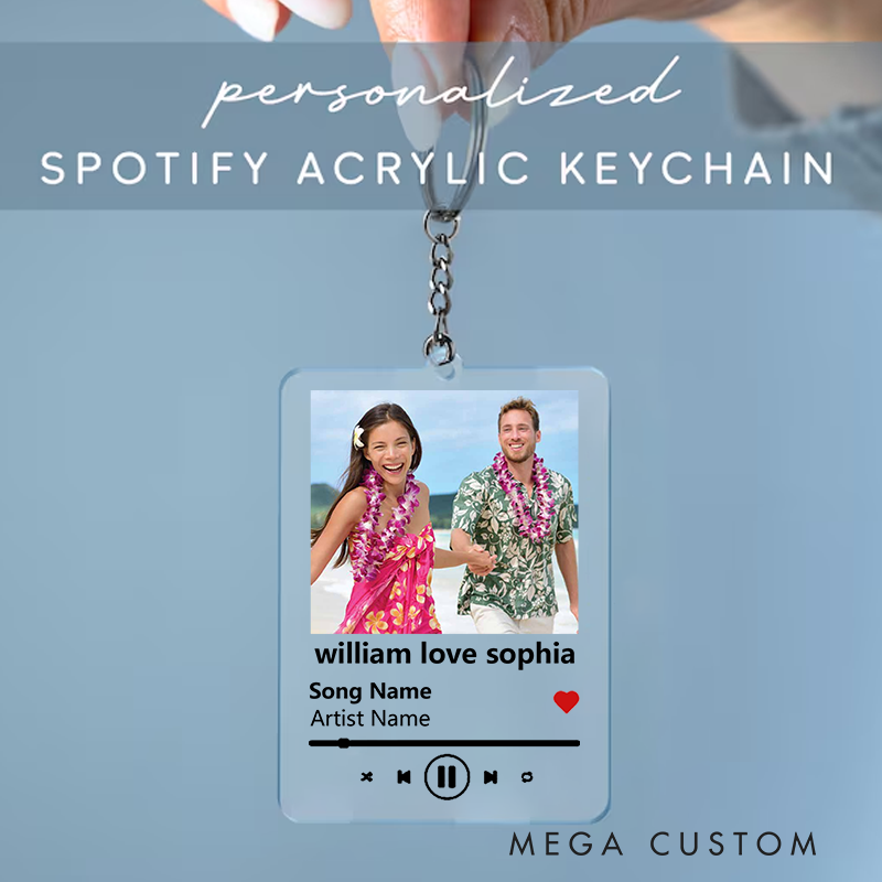 Personalized Keychain for Music Lovers and Personalized Acrylic Keychain Custom the Song and Photo and Album Cover