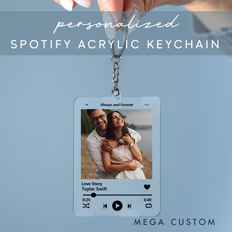 Personalized Keychain for Music Lovers and Personalized Acrylic Keychain Custom the Song and Photo and Album Cover